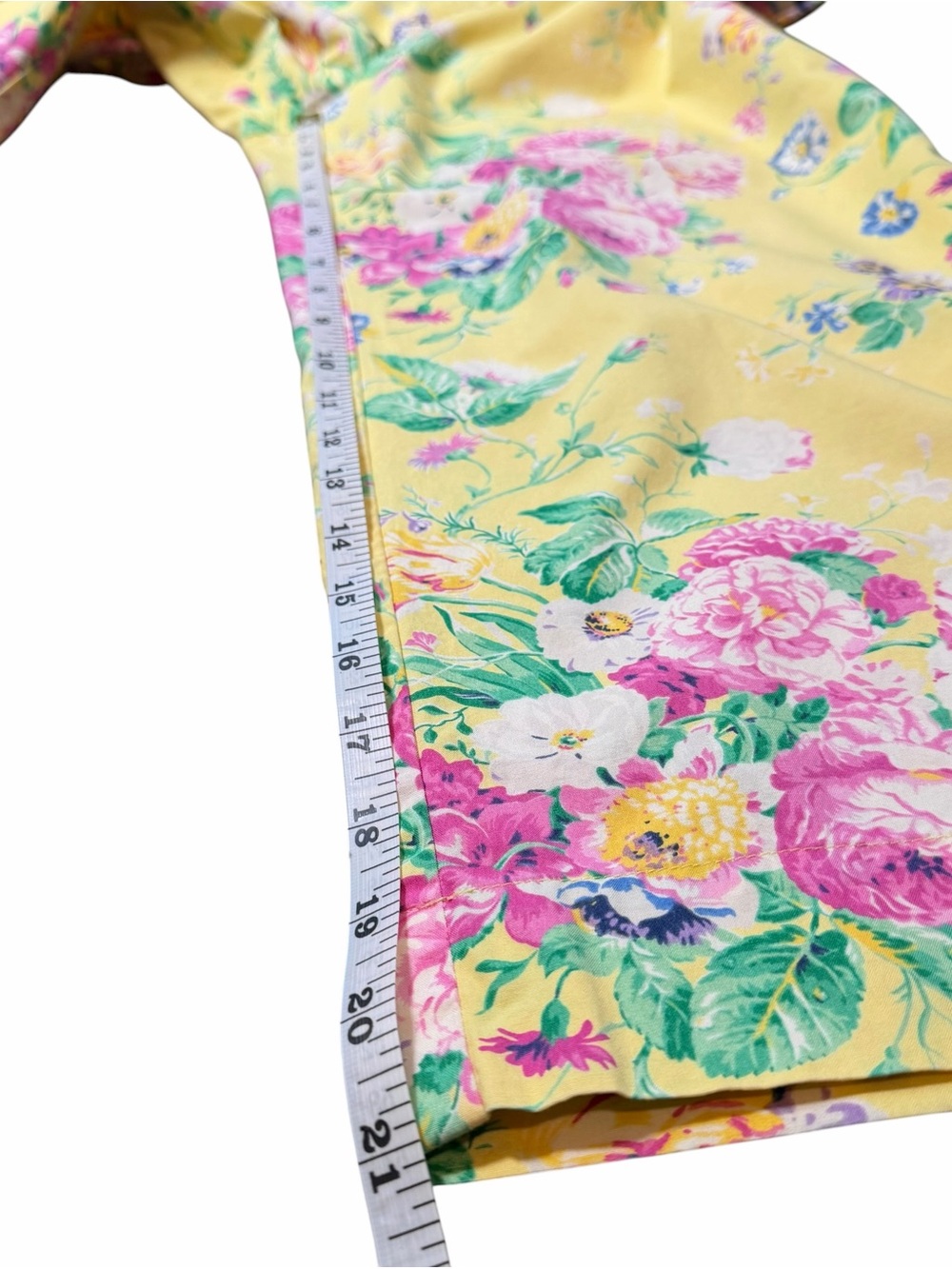 Lauren Ralph Lauren Vintage Yellow Floral Cropped Pants size 8 - Picture 11 of 12